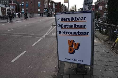 Defaced election for the VVD party