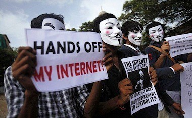 protest tegen internet censuur