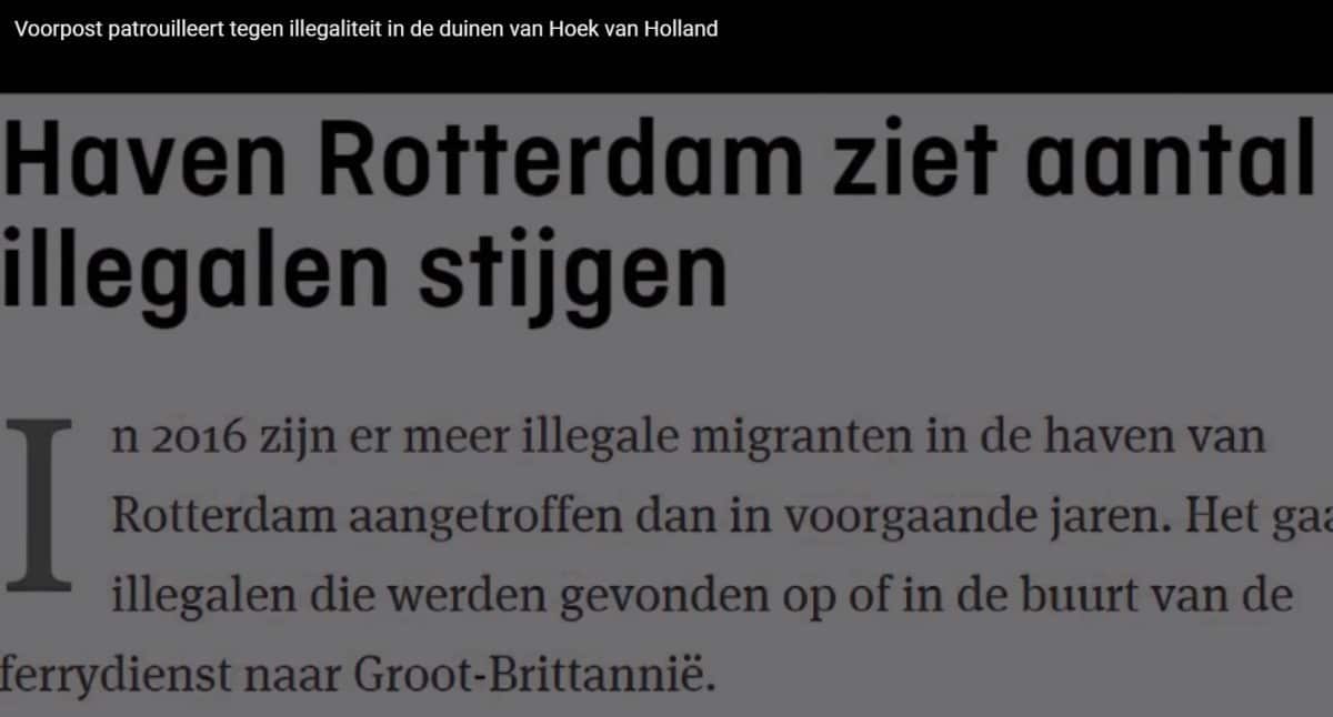 Voorpost in actie tegen illegaliteit Hoek van Holland