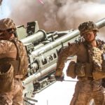 U.S. Marines with the 11th Marine Expeditionary Unit fire an M777 Howitzer during a fire mission in northern Syria as part of Operation Inherent Resolve Mar. 24 2017