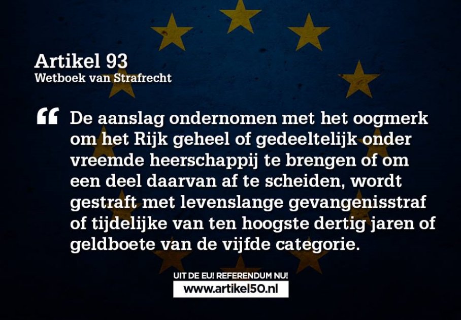 Lezen voor je gaat stemmen: EU-burgerschap zorgt dat Nederland verdwijnt met jouw goedkeuren