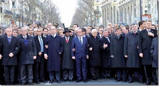 Charlie Hebdo - Betoging wereldleiders - Zonder vrouwen