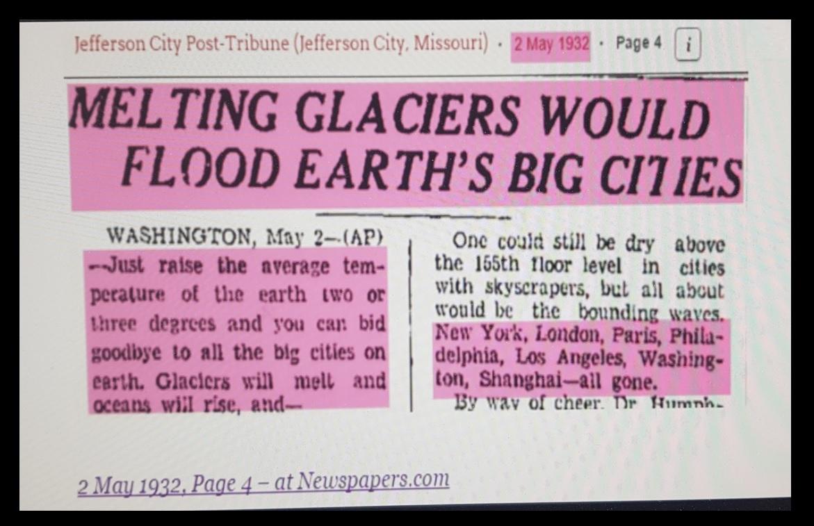 1932 Glaciers will melt