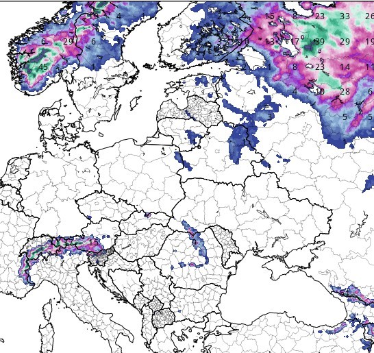 Europe Snow Oct 16