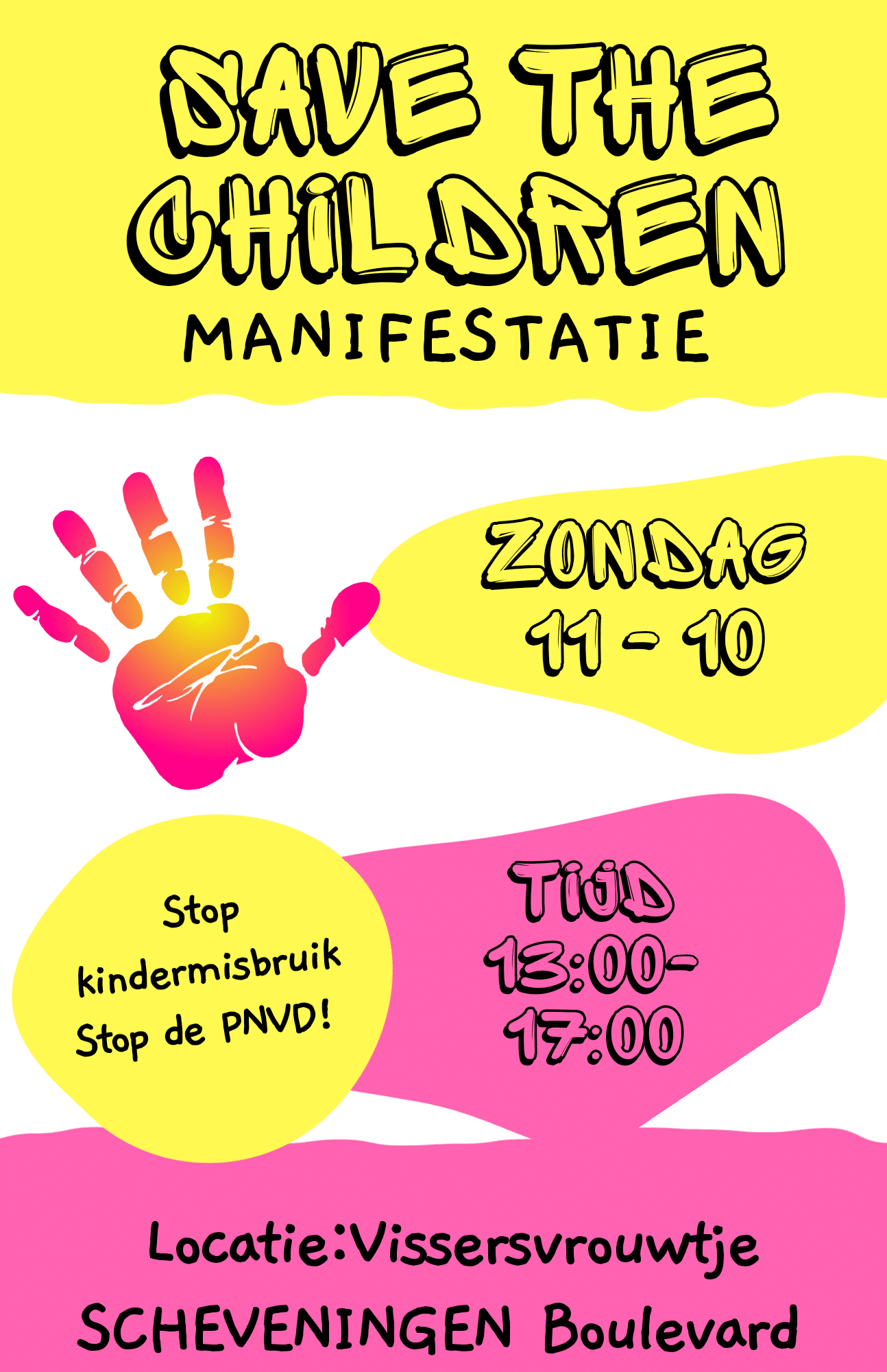 Kom ook! Zondag 11 Oktober: Manifestatie Save the children / tegen kindermisbruik en stop de PNVD